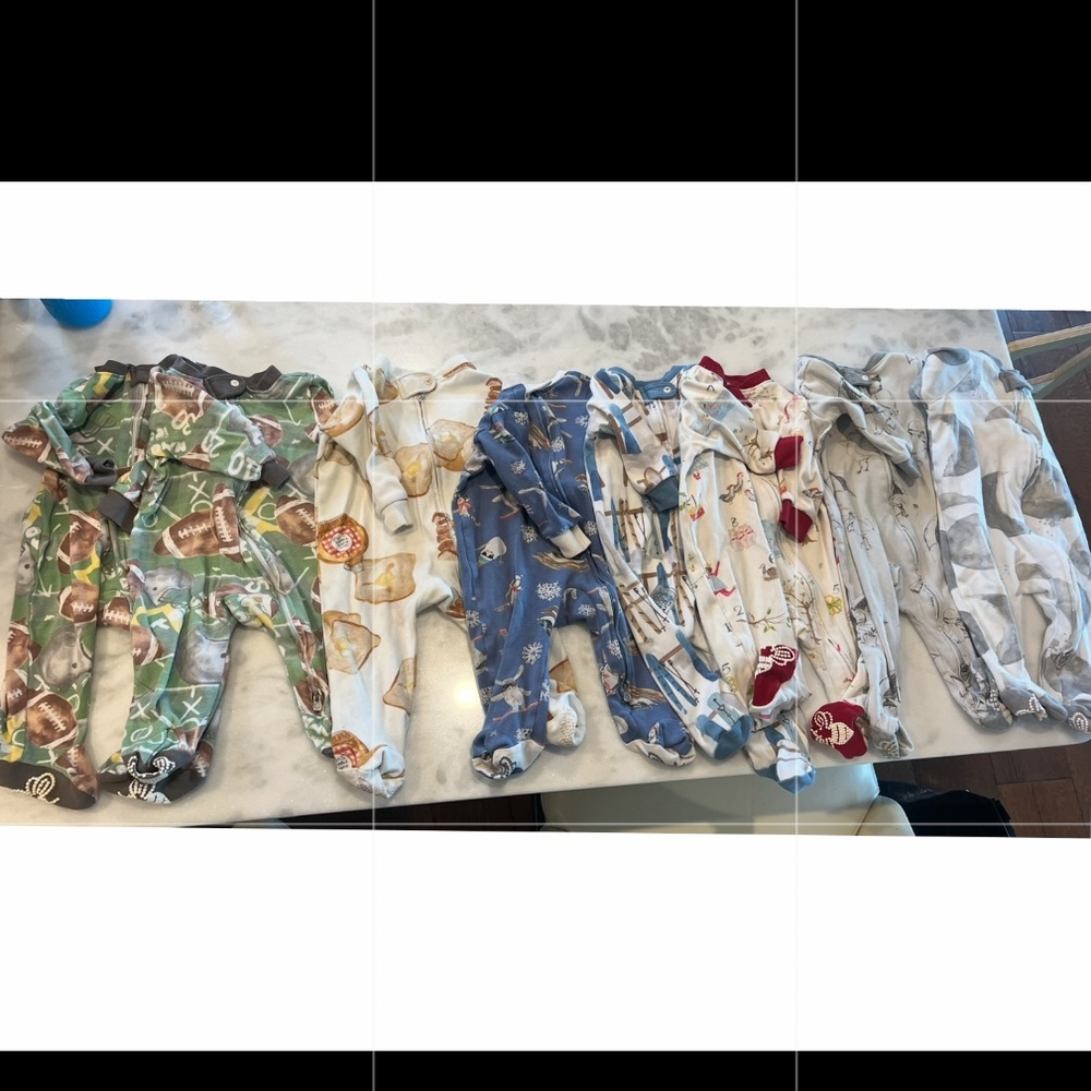 8 - LIKE NEW boys BURTS BEES sleepers